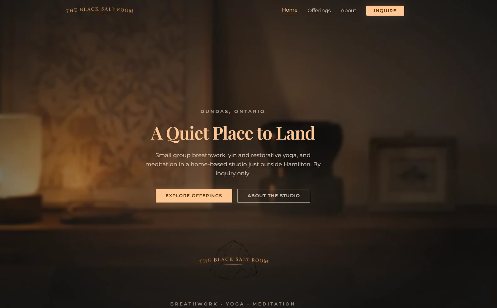 Black Salt Room is a Tier 1 build: a focused custom Next.js site with local service pages, an inquiry flow, schema, and performance QA.
